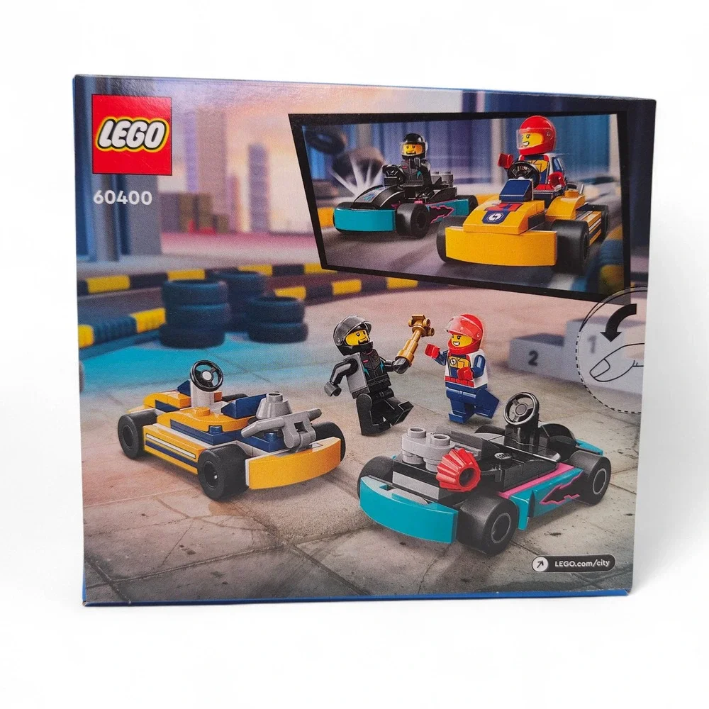 2x LEGO 60400 City Go-Karts and Race Drivers Building Set Multi Color Racing Toy